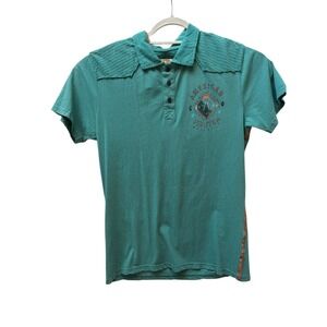NWT American Fighter Garder Teal Short Sleeve Collared Polo Shirt Men's‎ Size L